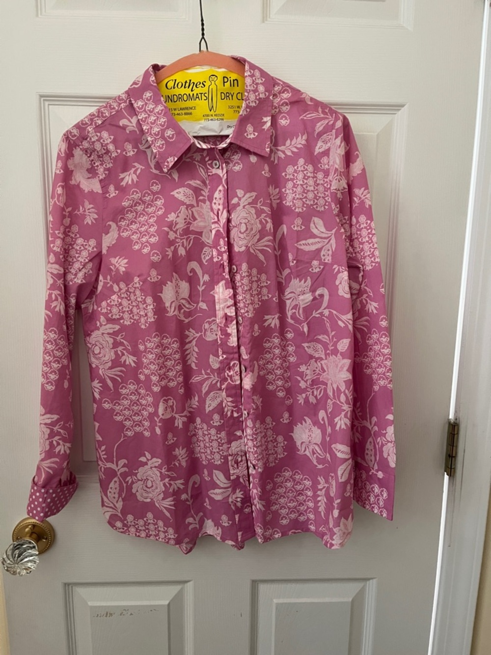 Talbots Pink Floral Button-Down Blouse